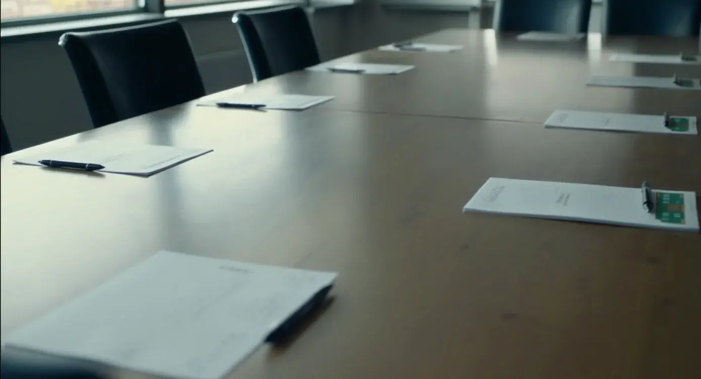 A meeting-room table with branded folders and notepads laid out for a UK Betting and Gaming Council policy briefing for operators